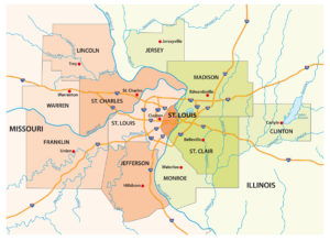 map of st. louis area for cybersecurity support